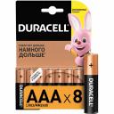 Комплект батареек DURACELL ОФИСМАГ 8 шт, Basic оригинал, AAA (LR03, 24А), алкалиновые, мизинчиковые 453558