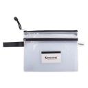 BRAUBERG Папка-конверт на молнии Solid, малого формата А5, ПВХ, черный/белый