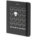 Блокнот / записная книжка / тетрадь для записей, рисования с резинкой в клетку 96 л, А5 145х203 мм, твердая обложка, Brauberg, Aliens, 113722