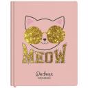 Дневник 1-11 класс 48л, обложка кожзам (твердая), печать, глиттер, юнландия, Meow, 106203