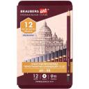 Карандаши чернографитные Brauberg художественные 4h-8b, набор 12 шт, в пенале, art premiere