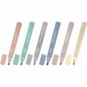 Текстовыделители BRAUBERG "Morandi" предназначены для выделения текста на бумаге любого типа. Идеально подходят для скетчинга, а также решения учебных, домашних и офисных задач.В наборе 6 двусторонних текстовыделителей цветов моранди – миндальный, кирпично-розовый, темный серовато-синий, льняной, пыльно-зеленый, кремовый. Нежные и приглушенные цвета Моранди позволяют создать мягкие переходы и равномерно подчеркнуть необходимую информацию в тексте. Цвет корпуса соответствует цвету чернил.Текстовыделители имеют корпус прямоугольной формы диаметром 12 мм. Мягкий скошенный наконечник с линией письма от 1 до 5 мм обеспечивает ровное, непрерывное нанесение при работе с текстом, напечатанным мелким шрифтом, или таблицами.Благодаря особой водной основе чернил текстовыделители не высыхают без колпачка в течение 8 часов. Текстовыделители обладают экономным расходом чернил, не портят бумагу, не смазывают текст и не просвечиваются.