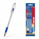 Классическая шариковая ручка Stick&Grip с металлизированным золотым наконечником, утонченным игольчатым типом пишущего узла Fine tip, уникальной технологией Super Glide и заменяемым стержнем. Ручка имеет прозрачный круглый корпус с удобной профилированной грип-зоной из резины и вентилируемый колпачок. Цвет грип-зоны, колпачка и заглушки соответствует цвету чернил. 5-канальный пишущий узел с диаметром шарика 0.7 мм в сочетании с чернилами пониженной вязкости обеспечивает точное и быстрое письмо. Длина непрерывной линии составляет 2000 м при толщине 0.26 мм, что является высоким показателем в своей категории.