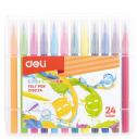 Фломастеры Deli EC10324 Color Emotion кисть 24цв.