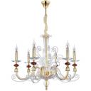 Подвесная люстра Crystal Lux CATARINA CATARINA SP6 V2 GOLD/TRANSPARENT-COGNAC в виде свечи