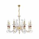 Подвесная люстра Crystal lux CATARINA SP8 V2 GOLD/TRANSPARENT-COGNAC