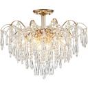 Потолочная люстра хрустальная на штанге E14*40W Escada Aurea 1124/8PL с подвесками