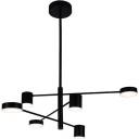 Потолочная люстра с пультом беспроводной на штанге диммируемая Kink Light Мекли 07650-6D,19(4000K) черный Led 3*12W+3*16W с пультом ДУ