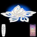 Люстра потолочная с пультом с цветовыми режимами (+ночной режим) с пультом светодиодная LAMPS 81150, 100W, белый, с подсветкой Natali Kovaltseva LED LIGHT 81150 (Умный дом)