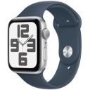 Apple Watch SE 2 GPS 40mm Silver Aluminum Case with Storm Blue Sport Band S/M (MRE13)