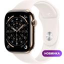 Умные часы Apple Watch Series 11, 42mm, GPS+Cellular, Titanium Gold Case with Light Blush Sport Band, S\M MF8W4ZP/A