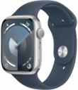 Умные часы Apple Watch Series 9 GPS 45mm Aluminium Silver Case with Storm Blue Sport Band