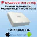 DS-N204(C) HiWatch 4-х канальный IP-видеорегистратор