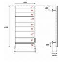Полотенцесушитель электрический Point Аврора П8 PN10848W 800x432, диммер правый, белый матовый