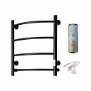 Выключатель с таймером на 2, 4 и 6 часов работы и терморегулятором с тремя режимами нагрева на 40°, 50°, 60°, расположен внизу, на стойке полотенцесушителя.