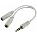 Разветвитель 5bites mini jack 3.5 mm - 2 x mini jack 3.5 mm (AA-3MF2-02), длина 0.15 м, белый