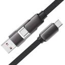 Кабель ACEFAST C13-05, USB Type-C (m) - USB (m)/USB Type-C (m), 0.2м, в оплетке, 3A, черный [af-c13-05-bk]