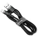 Кабель Baseus Cafule USB - Lightning (CALKLF), длина 2 м, 1 шт., черный/серый
