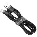 Кабель Baseus Cafule USB - Lightning 2.4А (CALKLF), длина 1 м, черный/серый