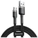 Кабель Baseus carfule USB - Micro 2.4A 0.5 м Серый + Черный CAMKLF-AG1)