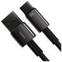 Кабель BASEUS Tungsten Gold Fast Charging, USB to Type-C, 6A, 66W, 1 м, Черный