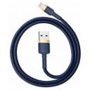Кабель Baseus Cafule USB - Lightning (CALKLF), длина 2 м, 1 шт., синий/золотистый