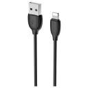 Кабель Borofone USB - Lightning (BX19), площадь сечения 0.2 кв. мм, длина 1 м, 1 шт., черный