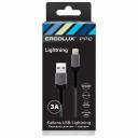 Кабель Ergolux Elx-cdc10-c09 usb-lightning, 3а, 1,2м, серый, нейлон, зарядка+пд, коробка 15311