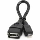Кабель Кабель-переходник Cablexpert USB 2.0 OTG USB-AF/Micro-BM, 0.15м, пакет A-OTG-AFBM-001