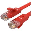 Патч-корд PROF плоский прямой 15.0m, UTP медь кат.6, красный, 30 AWG, ethernet high speed 10 Гбит/с, RJ45, T568B