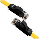 Патч-корд GCR Prof плоский прямой 2.0m, UTP медь кат.6, желтый+черный, 30 Awg, ethernet high speed