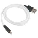 Кабель hoco. X21 Silicone USB - Lightning, площадь сечения 0.2 кв. мм, длина 1 м, 1 шт., черный/белый