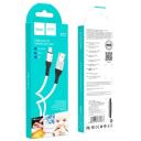 Кабель USB - Lightning hoco X72 / 1м / быстрая зарядка 2.4A / усиленная силикагелевая оболочка / белый + серый