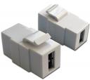 LANMASTER Модуль Keystone, USB 2.0, тип A, мама-мама, 180 градусов, белый [LAN-OK-USB20-AA/V-WH]