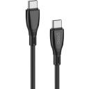 Кабель PERO DC-11, USB Type-C (m) - USB Type-C (m), 3м, 3A, черный [prdc-11tt3mb]