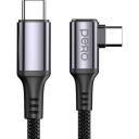 Кабель PERO DC-12, USB Type-C (m) - USB Type-C (m), 1.5м, в оплетке, черный [prdc-12cc]