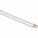 PROCAST cable SWH 16.OFC.1,306.10 – профессиональный акустический (спикерный) кабель для подключения акустических систем к звукоусиливающему оборудованию.Проводники изготовлены из сверхчистой бескислородной меди OFC – 99,97% и имеют ультра-многопроводниковую структуру (каждая жила состоит из 65 проводника диаметром 0,16 мм).Сечение каждой жилы – 1,306 мм2 (16 AWG).Внешняя изоляция спикерного кабеля PROCAST cable SWH 16.OFC.1,306 изготовлена из качественного и долговечного пластиката (PVC), окрашенного в белый цвет. Это позволяет подключить белую корпусную акустическую систему, установленную на стене белого цвета, абсолютно незаметно (без традиционно торчащих за колонкой цветных акустических кабелей).Жилы легко разделяются и зачищаются. Диапазон рабочих температур для изоляции -40 / +70 °C.