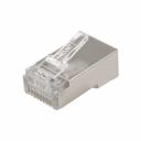 Разъем сетевой LAN на кабель, штекер 8Р8С (RJ-45), под обжим, в экране, 10шт. REXANT, цена за 1 упак