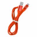 Дата-кабель Smartbuy Type C кабель в рез.оплет. Gear, 1м.мет.након., <2А, красн.(iK-3112ERG red)/100, цена за 1 шт