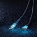 Кабель для зарядки и передачи, прозрачн.наконечники TYPE C - LIGHTNING черн.,3А,нейл.,1 м, Smartbuy (IK-12-PDTRANSP-BLACK), цена за 1 шт