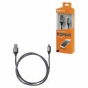 Дата-кабель, ДК 12, USB - Lightning, 1 м, тканевая оплетка, серый, TDM, цена за 1 шт