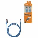 Дата-кабель, ДК 16, USB - micro USB, 1 м, силиконовая оплетка, голубой, TDM, цена за 1 шт