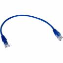 Патч-корд TWT RJ45-RJ45, 4 пары, UTP, категория 5е, 0.3 м, синий, 45-45-0.3-BL