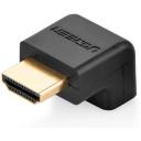 Переходник/адаптер UGreen 20109 HD112 HDMI(Male) to HDMI (female) угловой, направление - вниз, 1 шт., черный