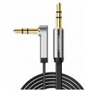 Кабель UGREEN AV119 10728 AUX 3.5mm (M) to AUX 3.5mm (M), улогвой 90°, силиконовый, 3m, Black