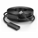 Внешний интерфейсный кабель для синхронизации и передачи данных периферийных устройств и их компонентов с разъемом USB, в основном используется, как удлинитель. Чип - усилитель обеспечивает бесперебойную, непрерывную работу по всей длине кабеля при передаче сигнала. Для усиления мощности сигнала, имеется разъем USB-C(2 Ампера). Кабели длиной от 15 метров и более выполнены с дополнительным чип - усилителем.Спецификация: Тип разъема: USB 2.0 AM / AF / CF Контакты: никелированные Пропускная способность интерфейса: до 480 Мбит/сек. Совместимость: USB 1.1 / 2.0 / 3.0 / 3.1 Тип оболчки: ПВХ - экранированный(фольга) Сечение жилы: 22/28AWG Материал проводника: луженая медь Форма: круглый Длина (м): 15 Цвет: черный