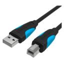 Кабель Vention USB 2.0 AM/BM (VAS-A16-B-100), длина 1 м, 1 шт., черный