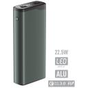 Внешний АКБ OLMIO QL-20, 20000mAh, 22.5W, QuickCharge3.0/PowerDelivery, LCD, серый