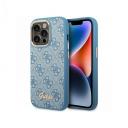 Чехол Guess PU 4G Script metal logo Hard для iPhone 14 Pro Max, цвет Синий (GUHCP14XHG4SHB)