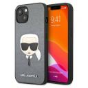 Чехол Karl Lagerfeld PU Saffiano Karl's Head Hard для iPhone 13 Mini, цвет Серебристый (KLHCP13SSAKHSL)